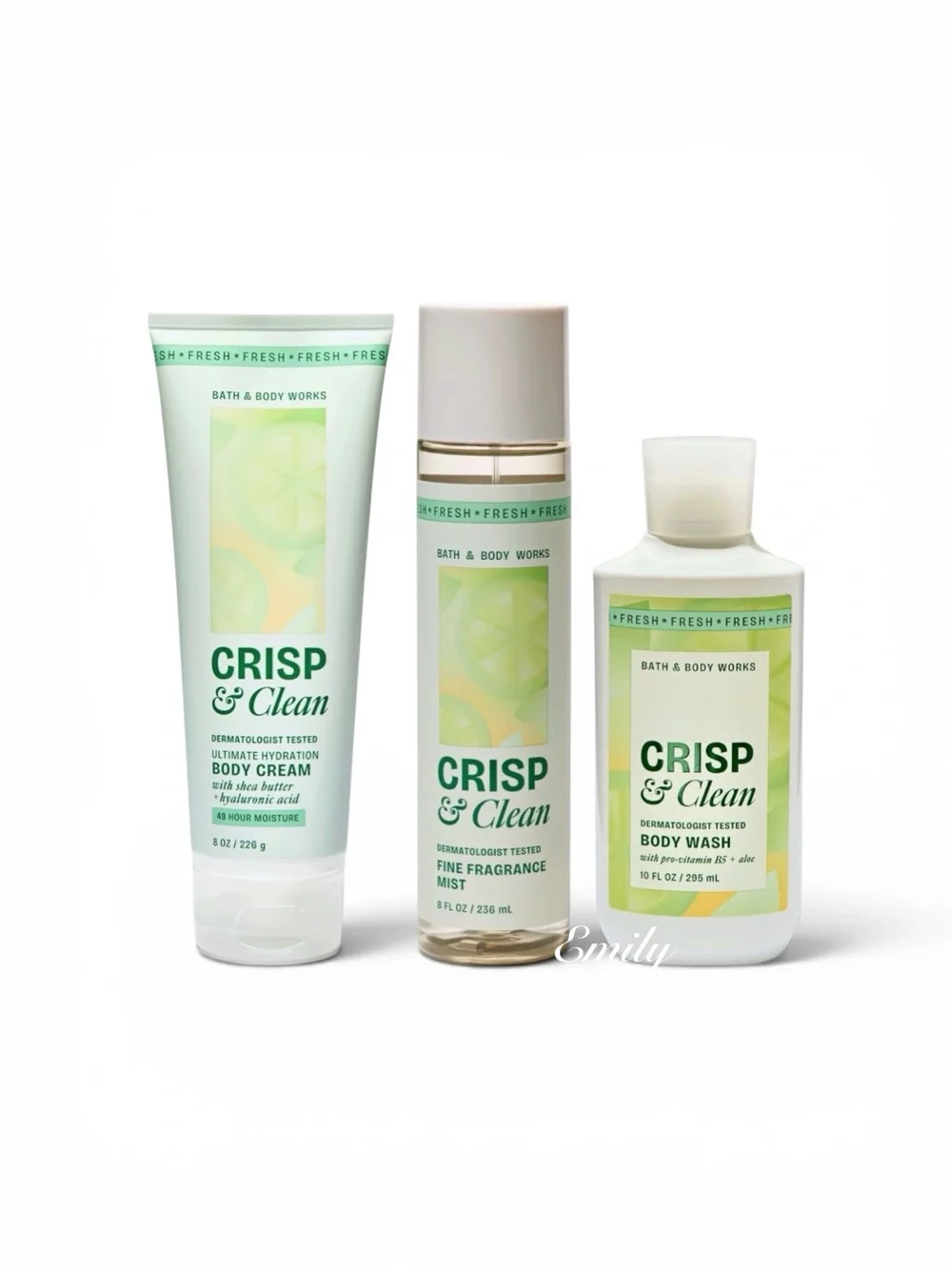 Bath & Body Works CRISP & CLEAN Body Care Trio